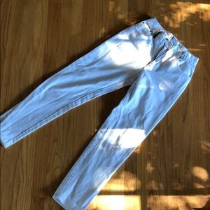 High waisted white jeans